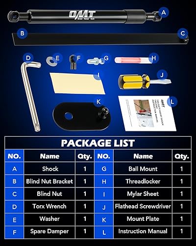 Vista 45 de Orion Motor Tech Asistencia para puerta trasera de camión, kit de asistencia de elevación para portón trasero, accesorios compatibles con Ford 2017