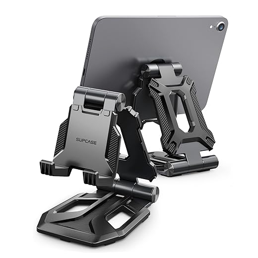 SUPCASE Adjustable Foldable Tablet Stand, Portable Desktop Holder - Compatible with iPad Pro, Air, iPhone, Samsung Galaxy, Surface, Kindle Fire
