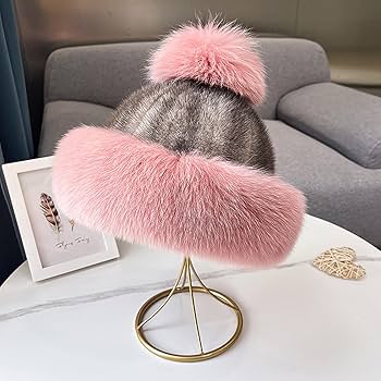 Amazon.co.jp: 毛皮の帽子の冬の女性のキャップ レディース ミンク