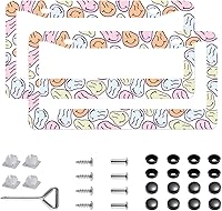 Vista 17 de 2 piezas Treat People with Kindness marcos para placa de matrícula, cubiertas y soportes de acero inoxidable con tapones de tornillo y juego