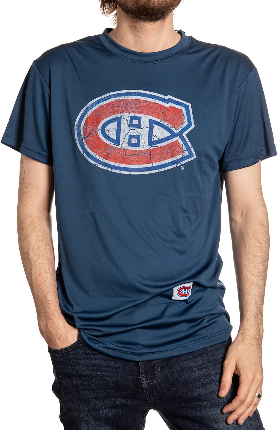 Calhoun NHL Mens Loose Fit Performance Rashguard Wicking Short Sleeve Shirt