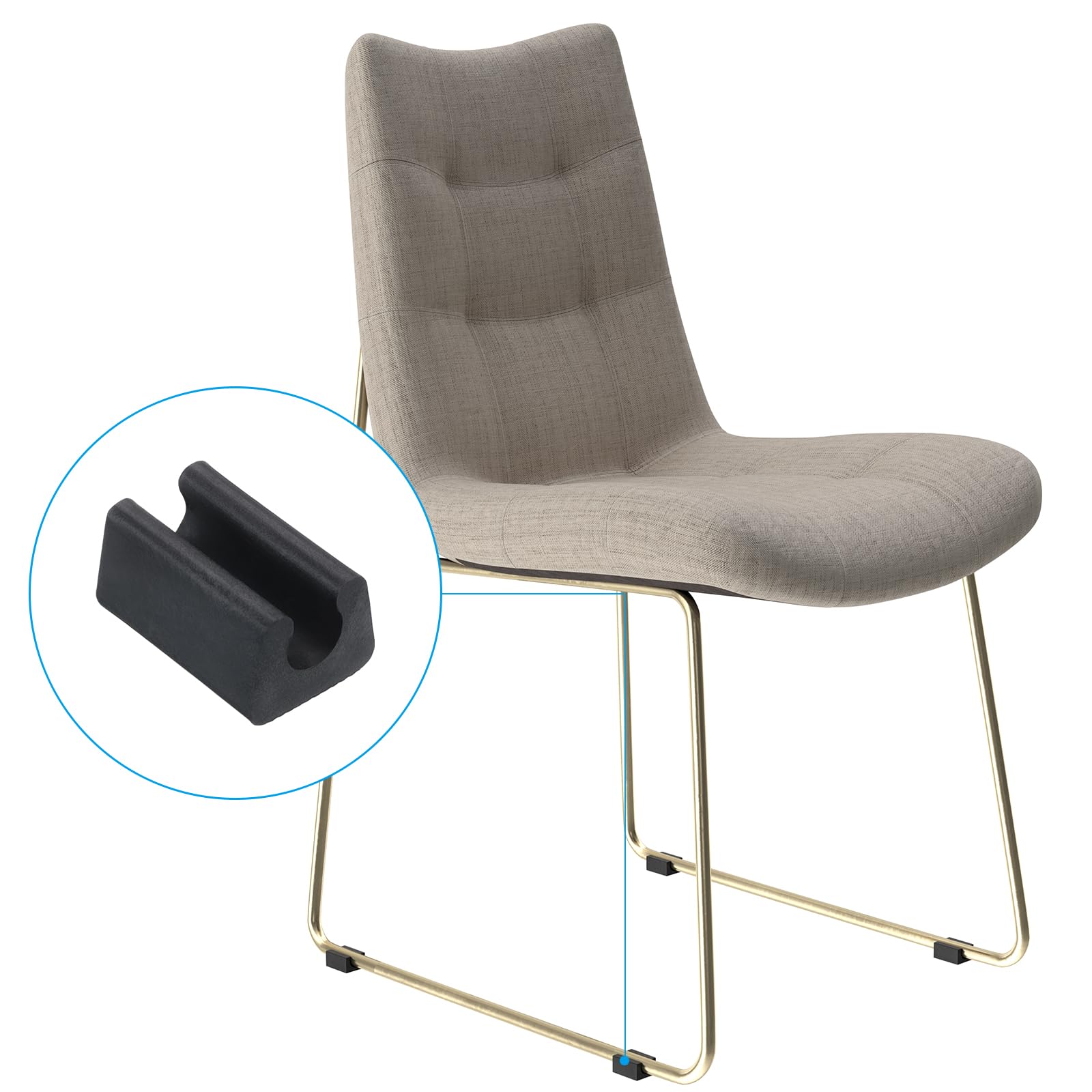 PATIKIL 10mm Rectangle Chair Leg Cover - Image 4