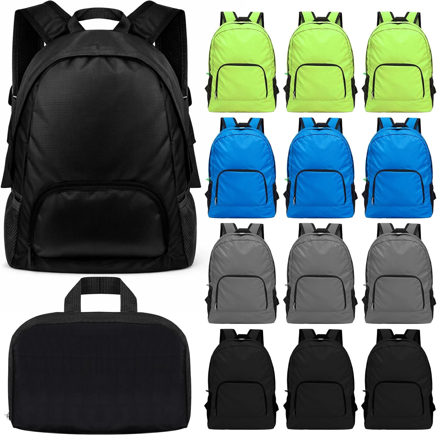 Dunzy 20l 折りたたみ式バックパック バルク 軽量 ベーシック バックパック 卸売 ホームレス寄付 企業イベント 旅行 キャ