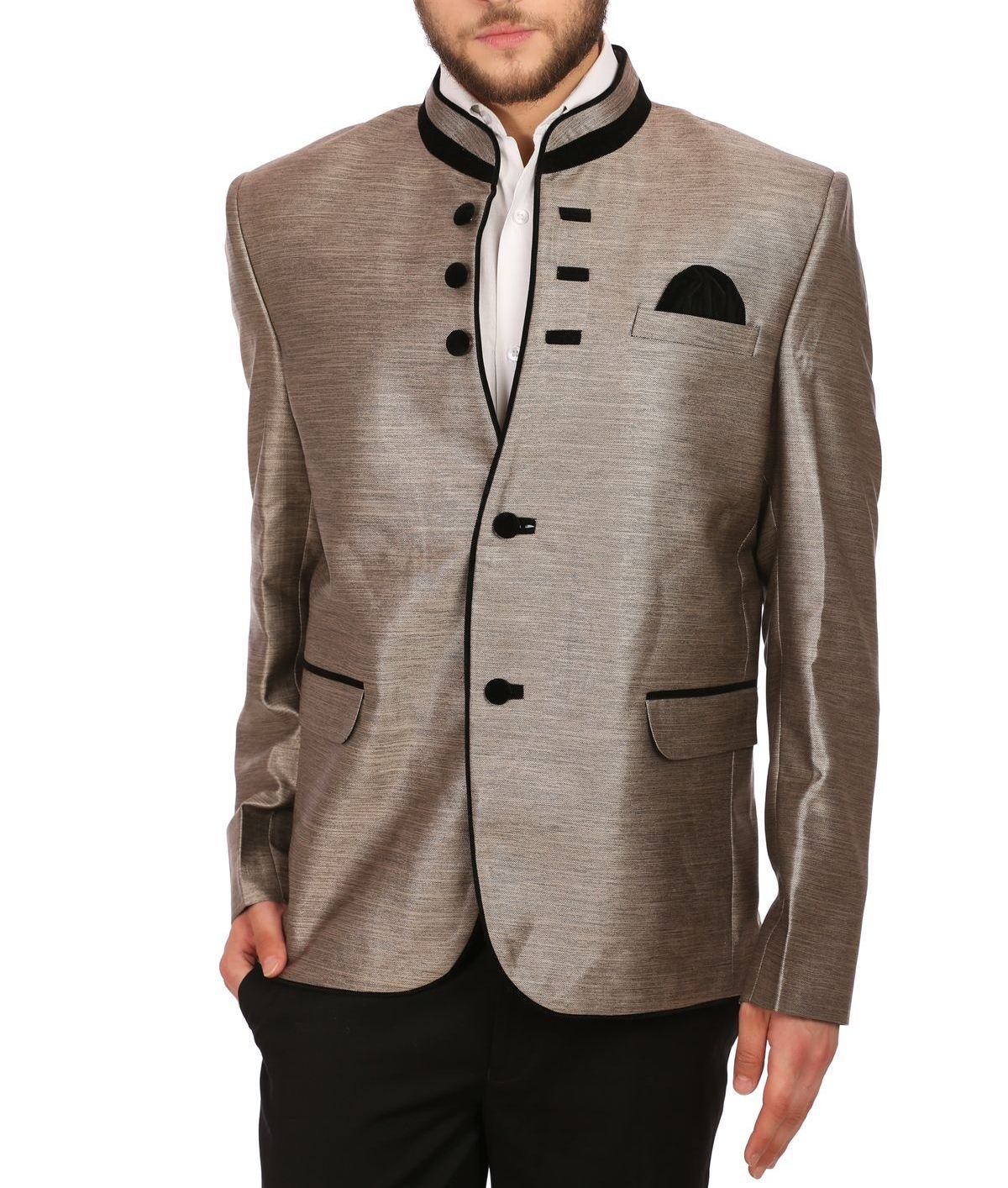 wintage Men's Rayon Ceremony Bronze Blazer - Four Color-picture-35