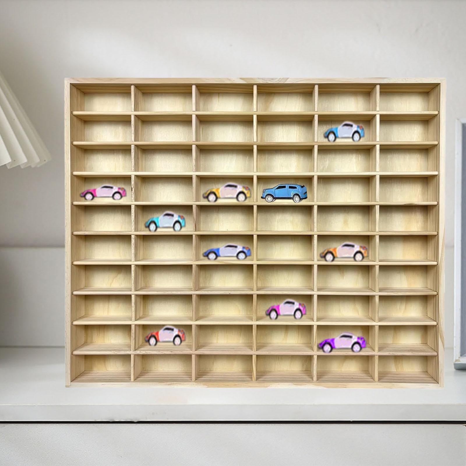 Vitrine für Modellautos, Aufbewahrungs Organizer für 60 Spielzeugautos,