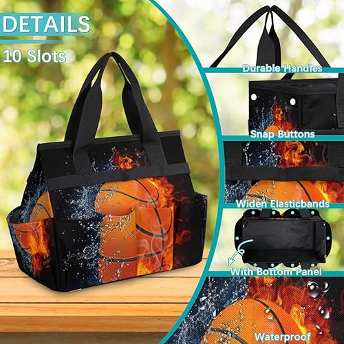 Miniatura 5 de Fire Basketball Sport Garden Tool Tote Bag for Women Men Gardening Tool Storage Bags with 10 Pockets Standable Garden Home Tool Kits Organizer for