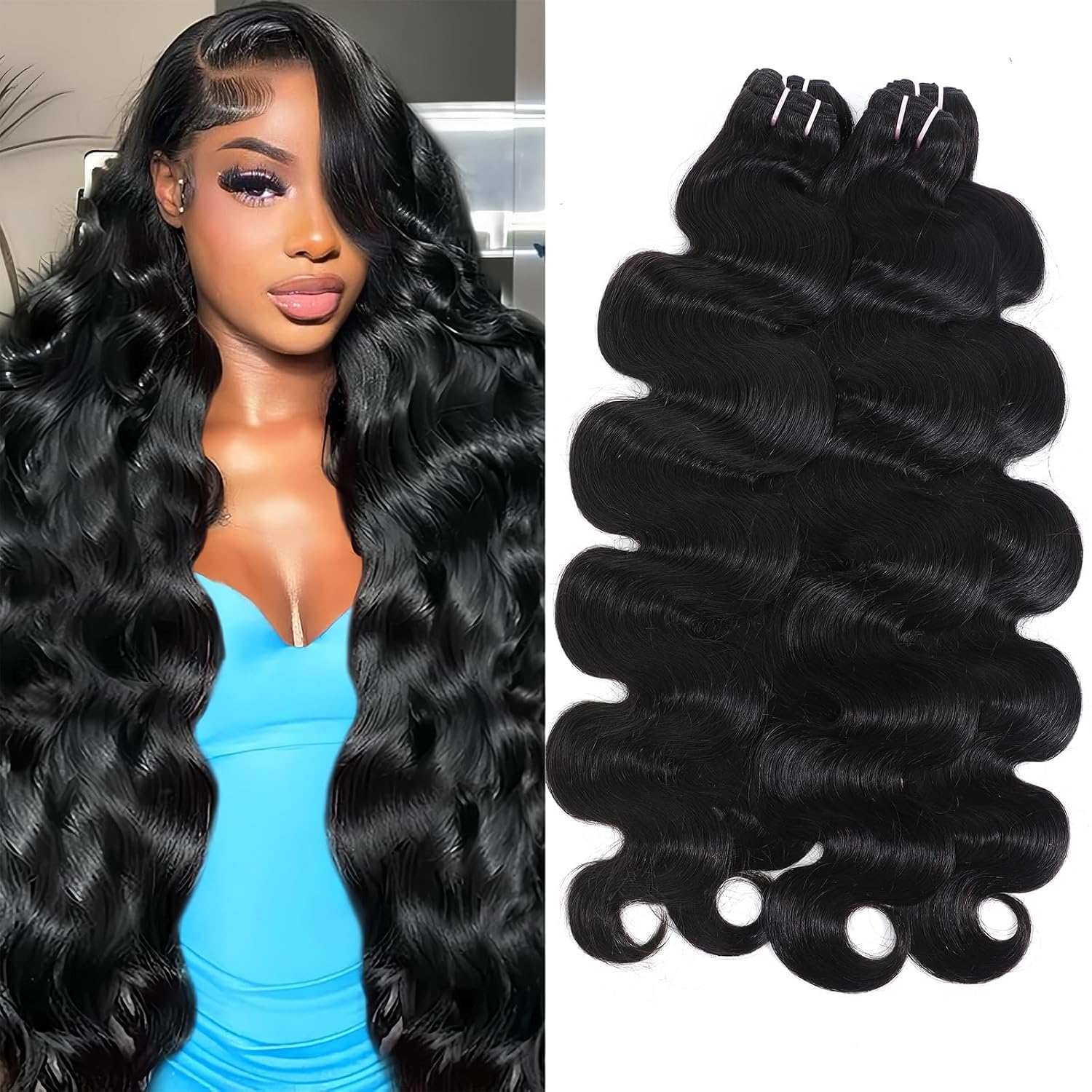 Indian Human Hair Body Wave Bundles, Unprocessed Virgin Hair