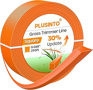 String Trimmer Line .065", 295 Feet Weed Eater String, Square Trimmer Line for Universal Replacement, Orange Premium Nylon String Trimmer Line for Light Grass&Weeds
