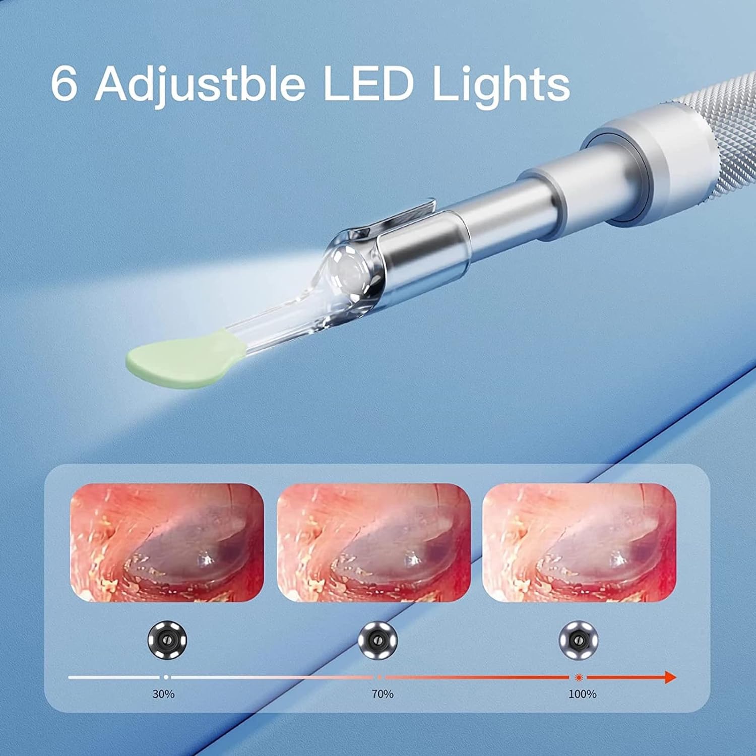 Otoscopio Digital Con Pantalla De 7 Pulgadas, Herramientas De Limpieza Del Canal Auditivo, Lente De 3.9mm, 6 LEDs De Alto Brillo, Resolución 1920x1080, Soporta La Toma De Fotos Y Grabación De Vídeo