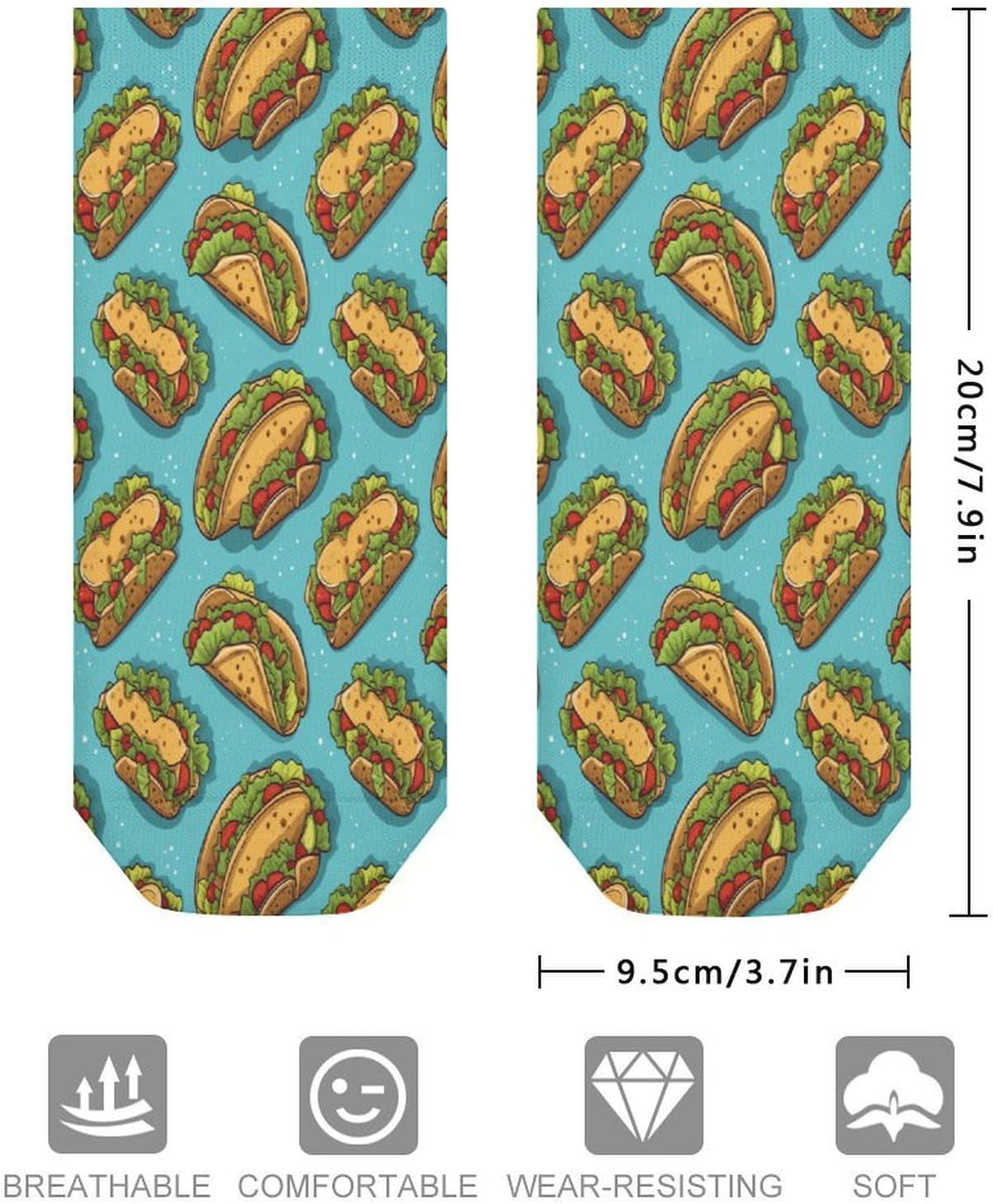 National Taco Day Ankle Socks for Men Women Low Cut Crew Sock Casual Sports Clothing