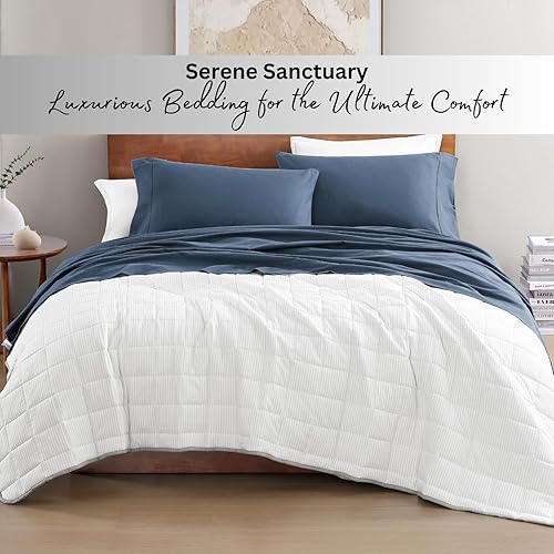 Miniatura 7 de LANE LINEN - Juego de sábanas tamaño matrimonial de 100 % algodón orgánico percal de fibras largas, 4 piezas, suave, transpirable para colchones de