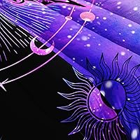 Vista 6 de Black Blue Butterfly Comforter Set for Girls Women,Boho Butterfly Sun and Moon Mandala Printed Bedding Set with 2 Pillowcases(Black Blue Twin)