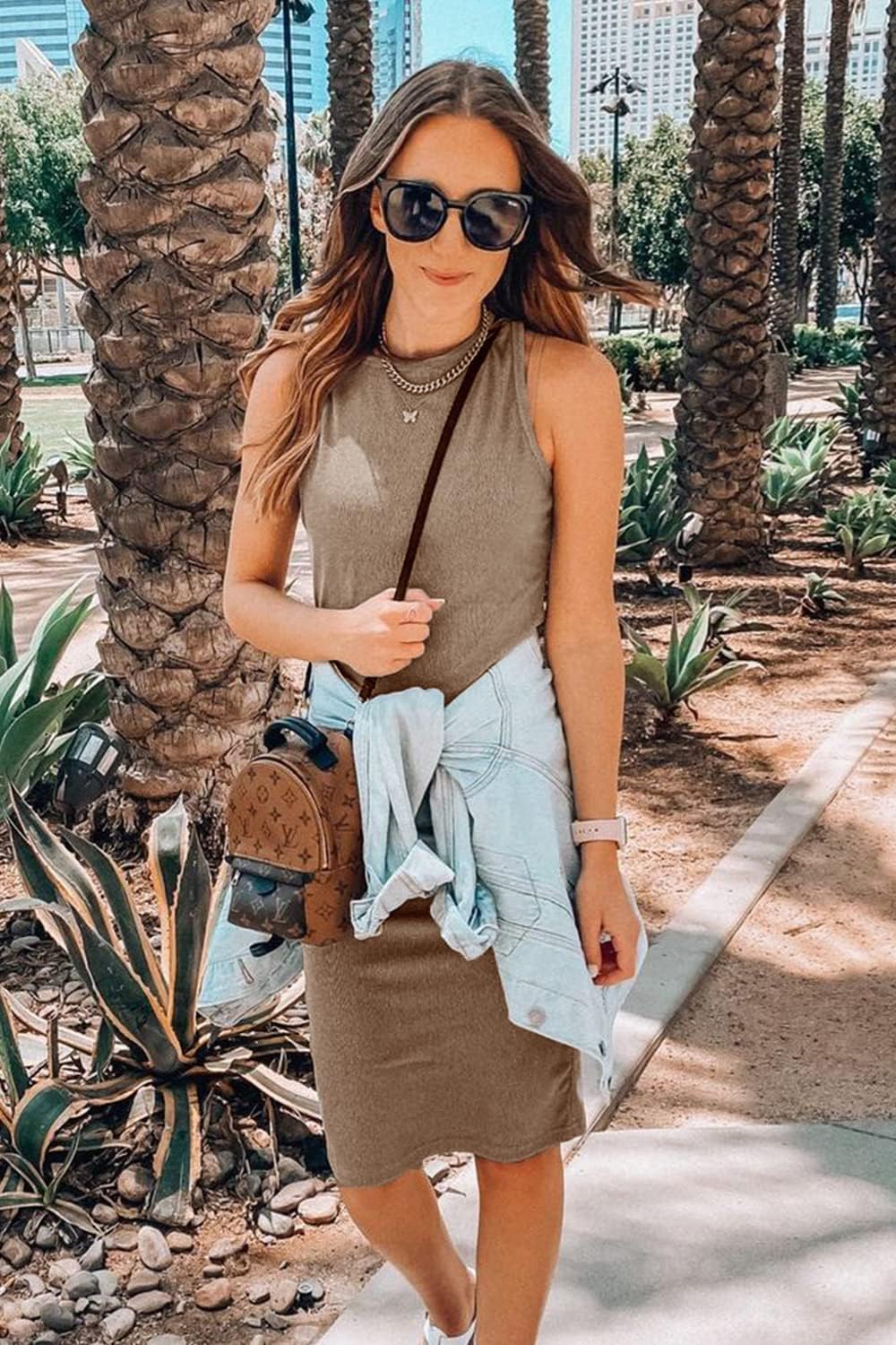 PRETTYGARDEN Women Bodycon Midi Dress 2026 Summer Spring Casual Vacation Sundress Fitted Sleeveless Tank Dresses - Image 3