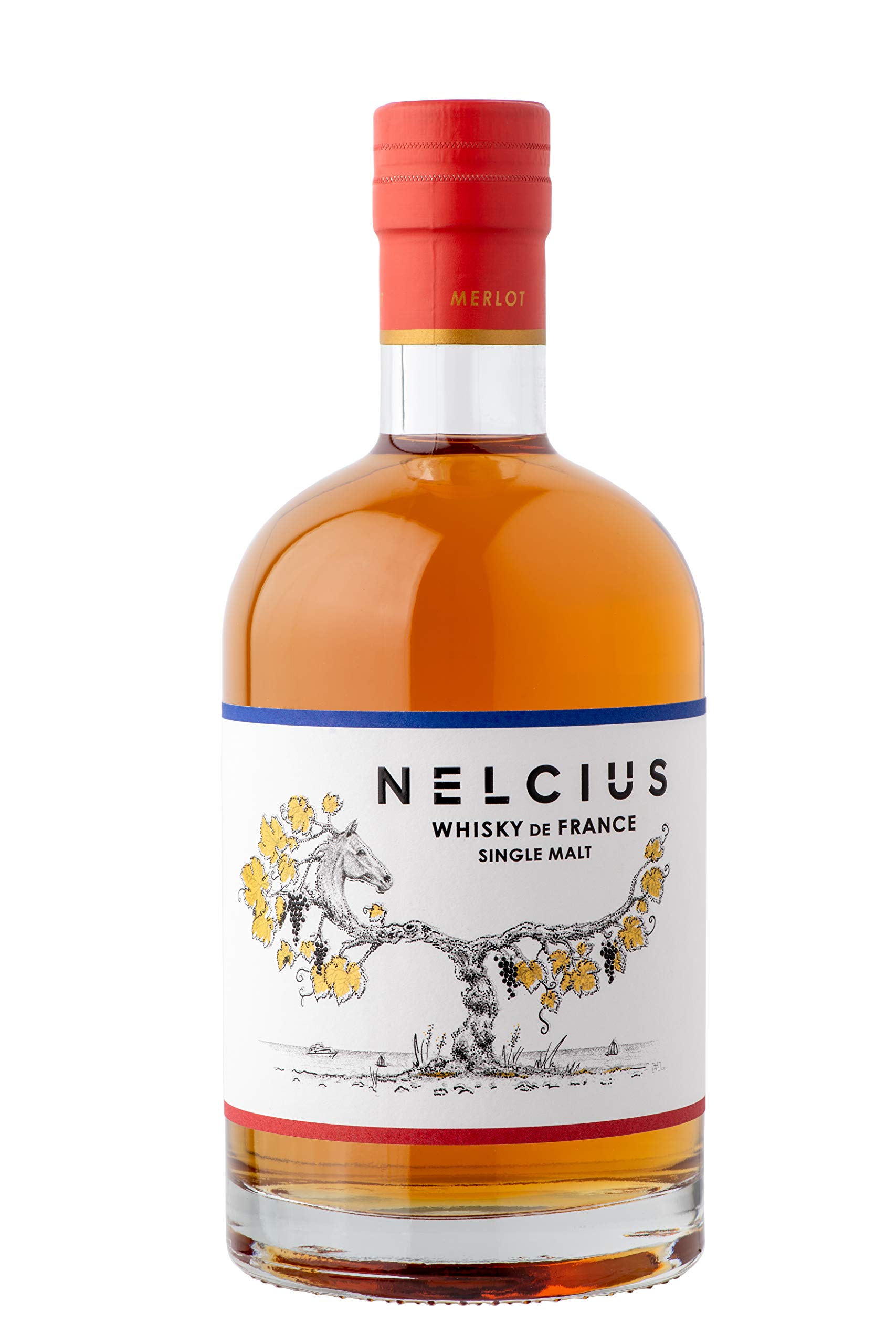 NELCIUS MERLOT - Coffret Whisky - Whisky de France - Single Malt - 1 Bouteille - 700 ml