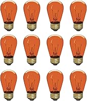 Vista 5 de Bombilla incandescente S14 Edison de repuesto, base mediana E26, 130 V, rojo (paquete de 12)