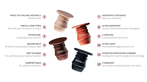 Miniatura 5 de PonySecret - Voluminizador de cola de caballo, herramienta potenciadora de volumen para tu cola de caballo natural, levanta tu cola de caballo en