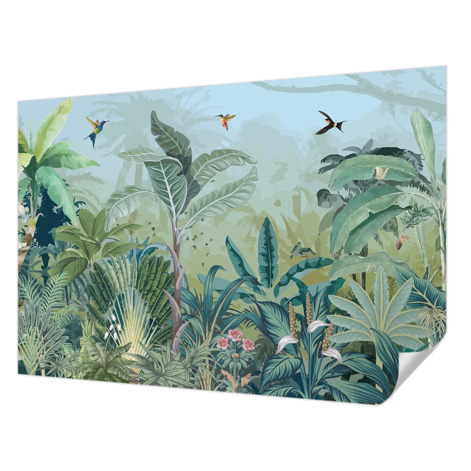Mural fotográfico de naturaleza tropical para crear un oasis en el dormitorio o el recibidor