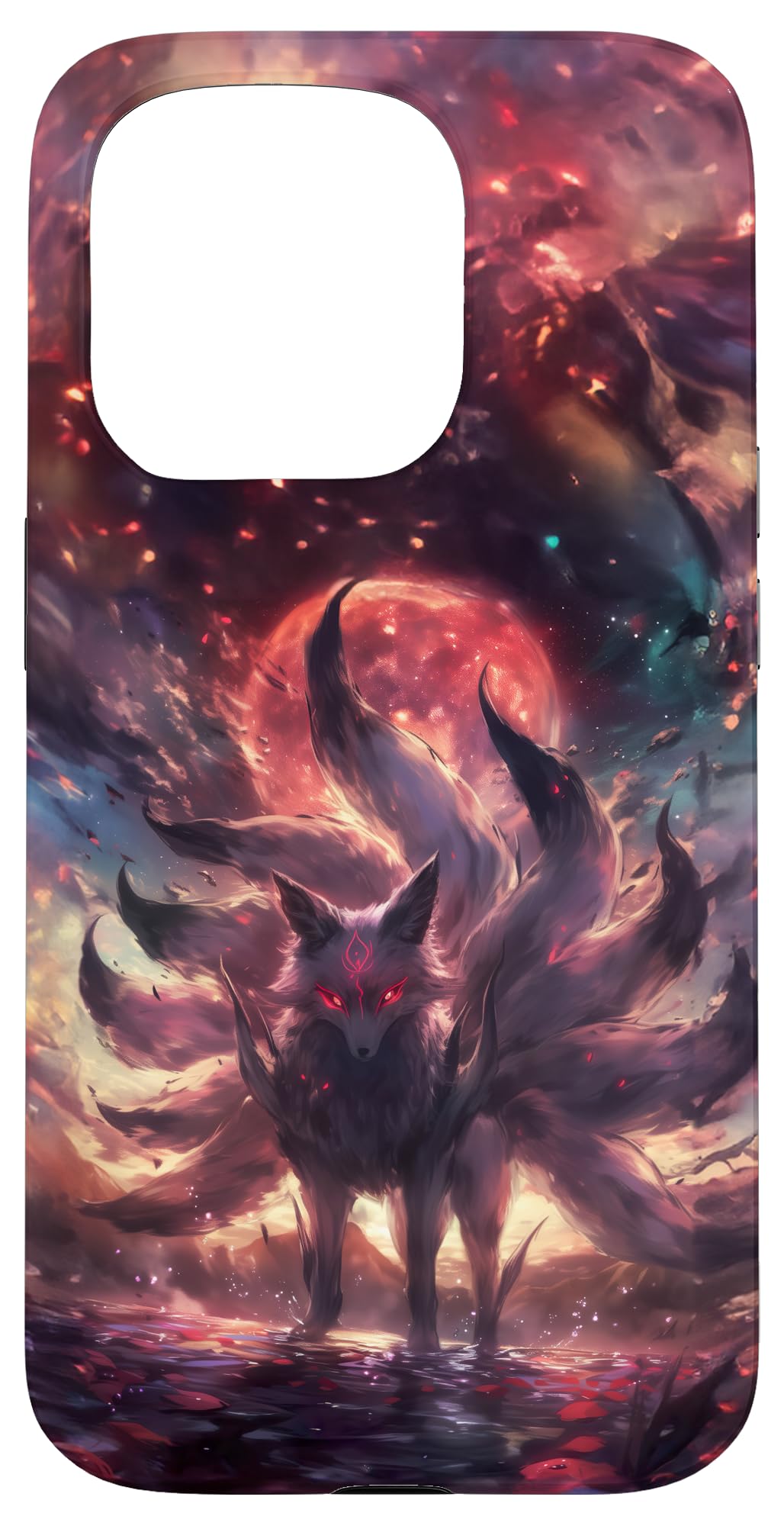 Anime Kitsune Nine-Tailed Fox Manga Otaku Style Case for iPhone 15 Pro