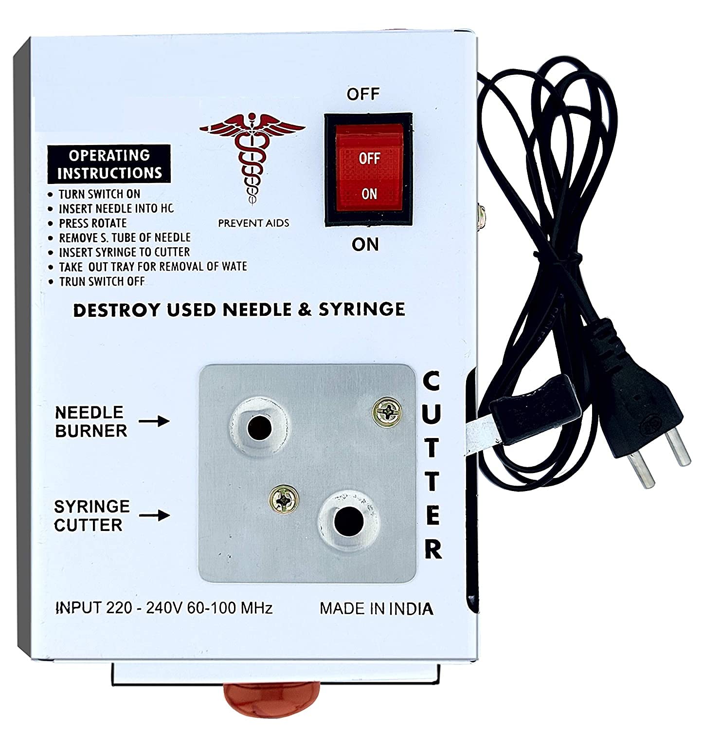Forgesy Electric Needle And Syringe Destroyer Hub Cutter Metal Body With Auto-cut Protection (B09C1YLXDV) Amazon Price History, Amazon Price Tracker