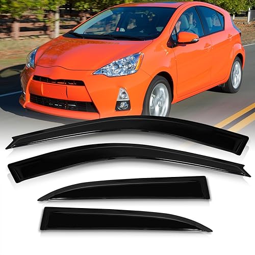 AJP Distributors JDM - 4 unidades de visera de ventana lateral para puerta lateral, protector de lluvia, protector de viento, compatible con