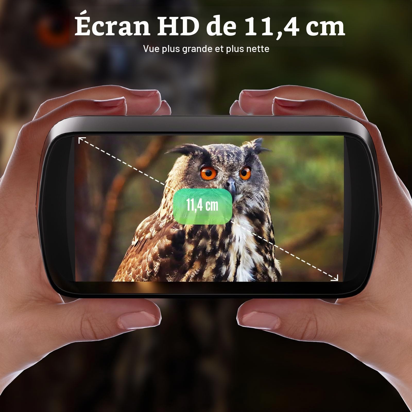 Lunettes de Vision Nocturne, Vidéo 4K UHD & Jumelles de Vision Nocturne Infrarouge 36MP avec Écran de 4,5″, Batterie Rechargeable 4500mAh, Carte TF 32GB, Zoom Numérique 8X pour le Camping (Noir
