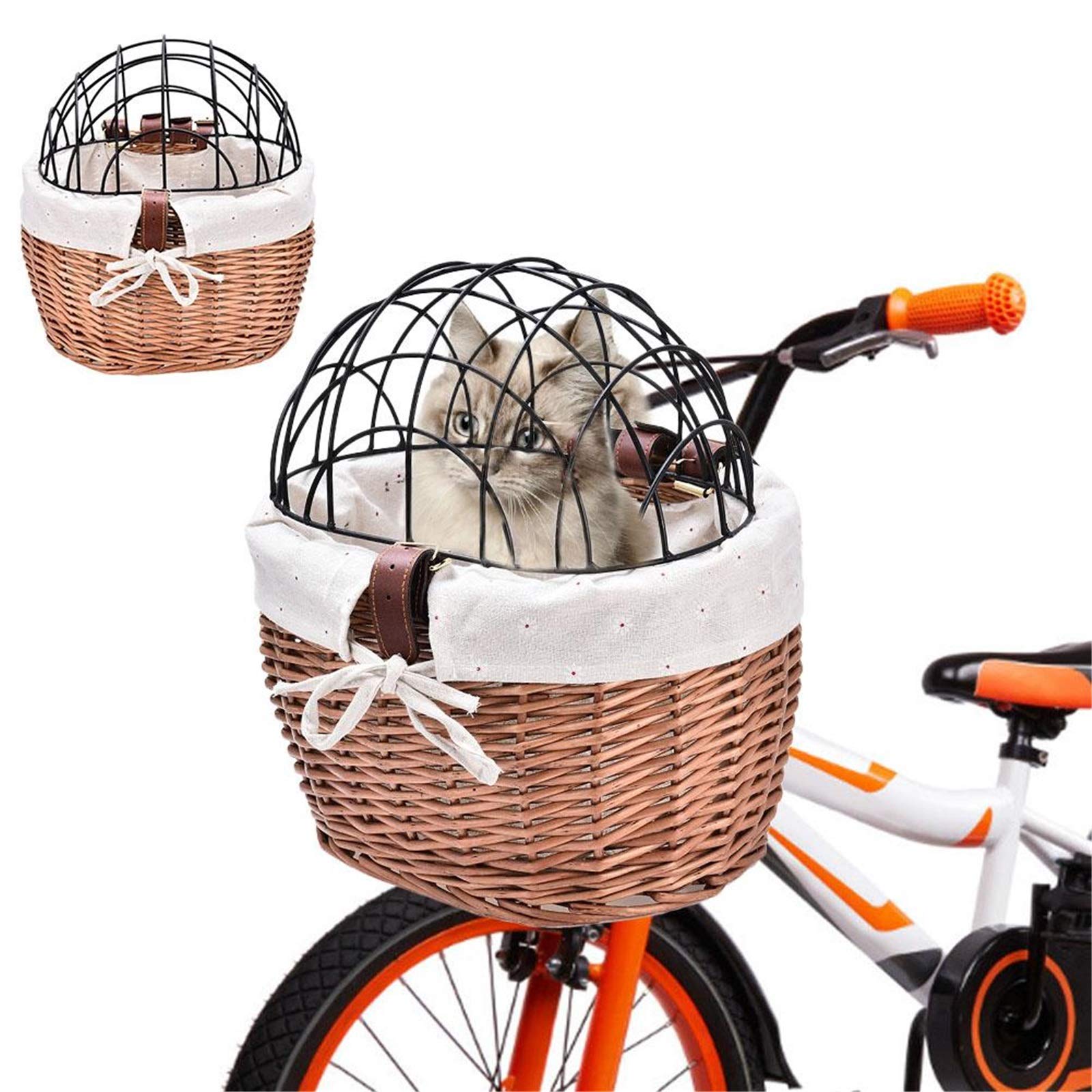 EIRONA キッズ 自転車 ウィッカー バスケット ブラウン Amazon.co.jp: 自転車かご 自転車カゴ 自転車フロントハンドル