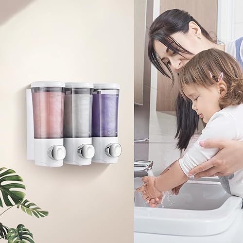 Miniatura 2 de Dispensador de champú y acondicionador, dispensador de jabón de ducha sin taladro, dispensador de ducha montado en la pared, dispensador de ducha de