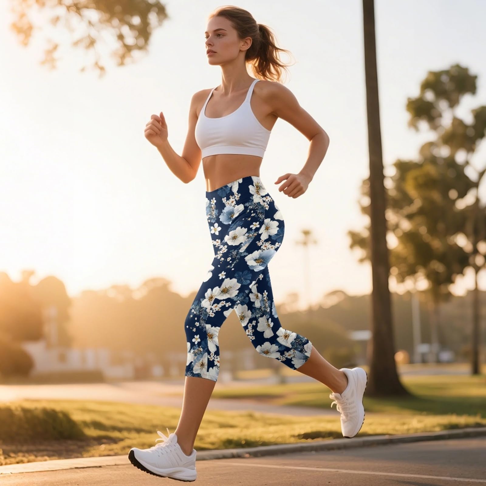 Amzbeauty Leggings de yoga de cintura alta para mujer, con control de abdomen, con bolsillos