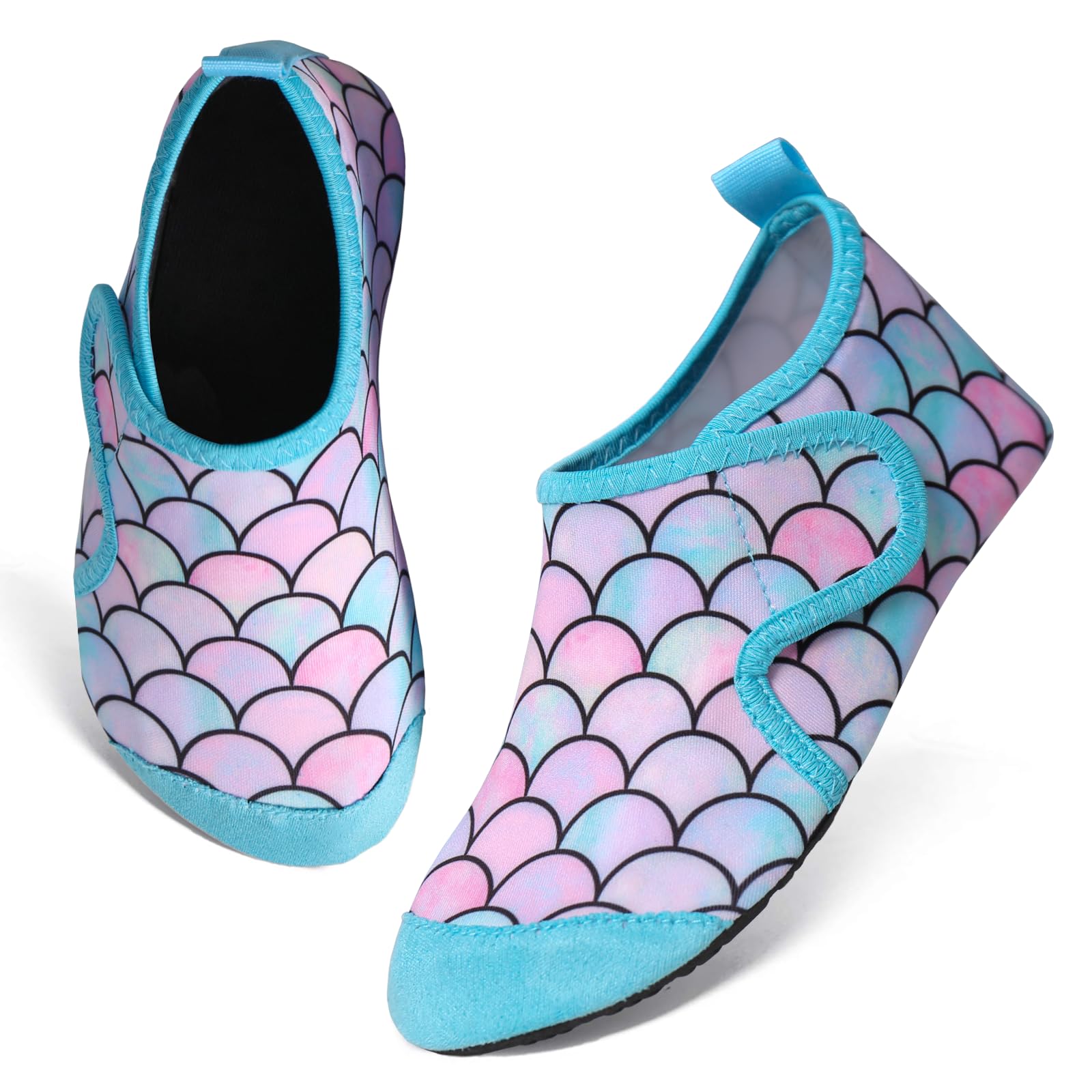 TMEOG Escarpines Niño Niña Zapatillas Agua Zapatos de Playa y Piscina Calcetines Natación de Antideslizante Calzado para el Agua Zapatos Descalzos para Niños 22-33EU