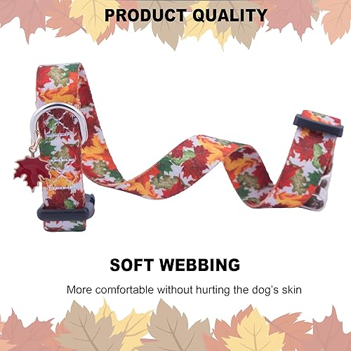 Miniatura 3 de ADOGGYGO Collar de perro de otoño, collares de perro de Acción de Gracias, ajustables, suaves con hojas de otoño, collares de Acción de Gracias para
