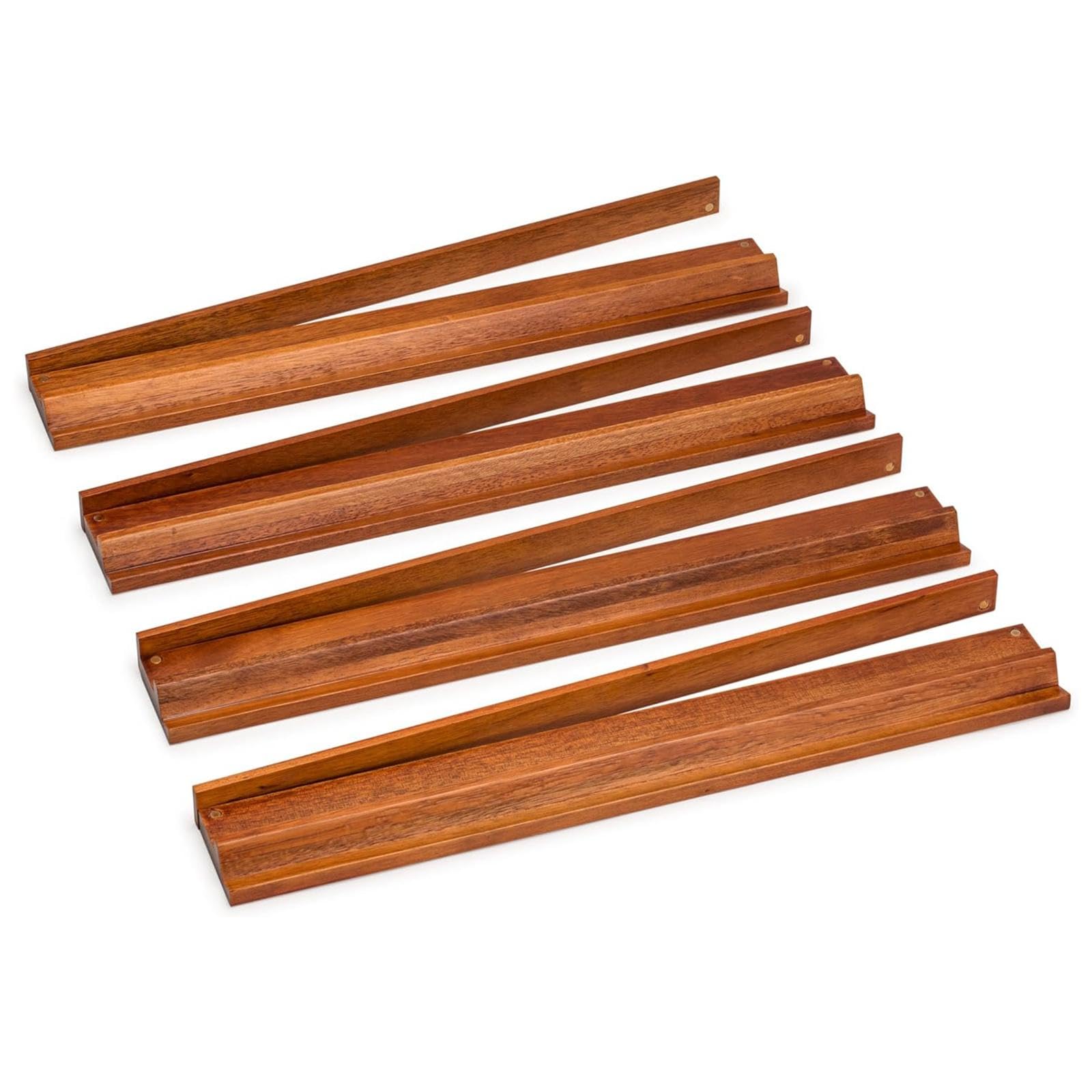 4 Pezzi Supporto per Tessere Mahjong Organizzatore in Legno Vassoio da Gioco Porta Carte Accessorio per Tavolo da Gioco Adatto a Riunioni Feste, Marrone Scuro