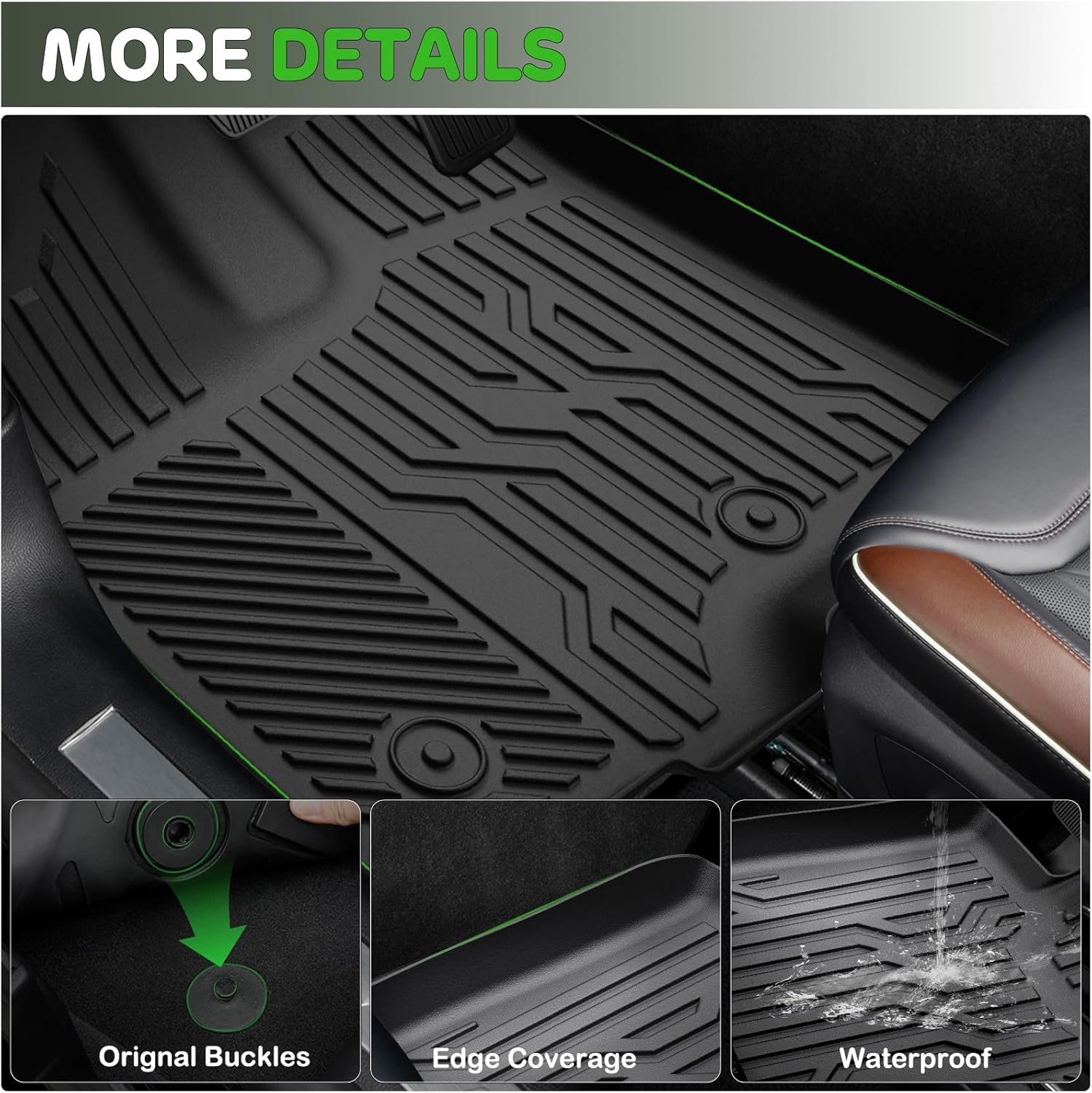 Floor Mats for 2013-2020 Toyota Sienna Only 8 Seats Upgrade Trunk Mat All Weather TPE Floor Liners Fit for 2020 Sienna 1st & 2nd & 3rd Row and Cargo Liner Anti-Slip Full Set Car Mats