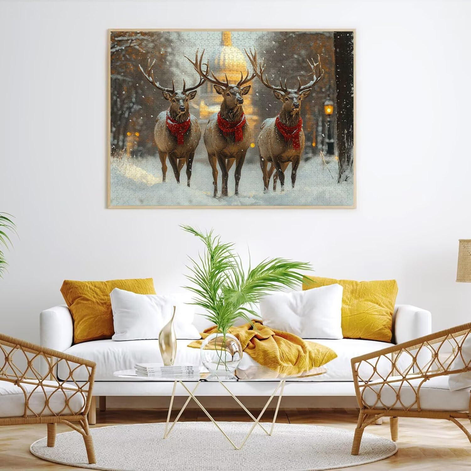 Puzzle 6000 sztuk 179 x 105 cm, puzzle dla dorosłych jeleń śnieg, n-802