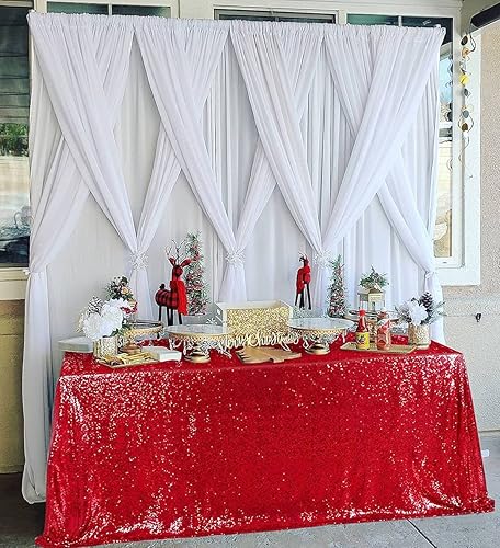 Miniatura 5 de Mantel de lentejuelas color rojo de 50 x 80 pulgadas para fiesta, cumpleaños, boda