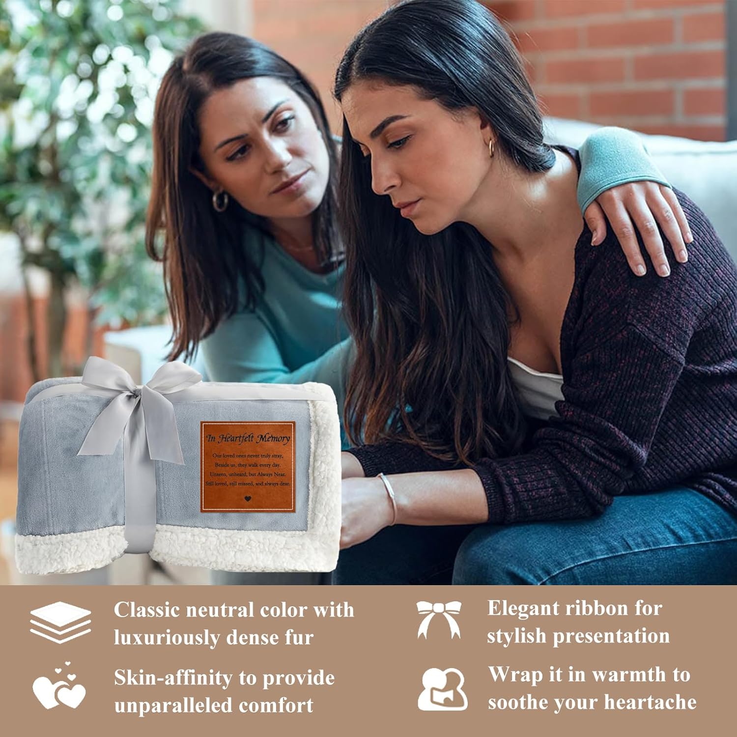 in Heartfelt Memory Light Gray Memory Blanket – Ultra Soft Fleece Sympathy Gift for Loss of a Loved One, Thoughtful Bereavement Throw for Condolence & Grief Comfort (50”x60”) - Image 6