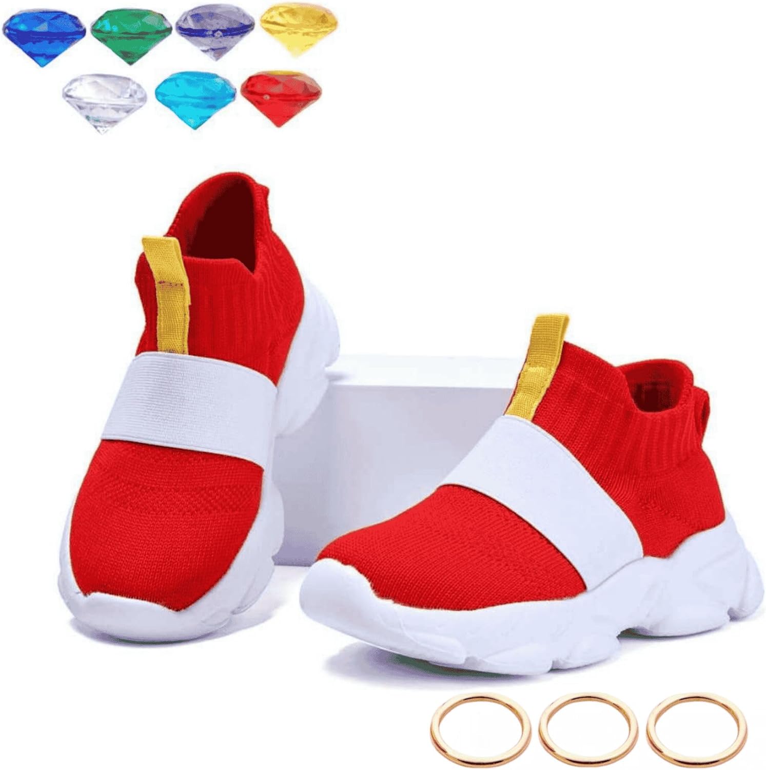 Boy Sneakers Tenis Girls Kids Red Shoes Birthday Party Gift with Rings - Image 4