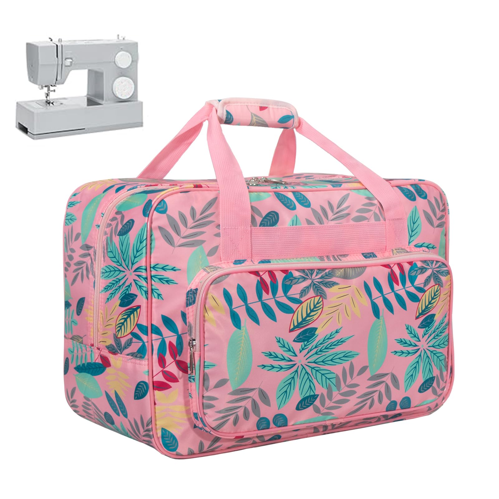 Haroranax Sewing Machine Carrying Case, Sewing Machine Carrying Case Tote Bag Universal Handbag Organizer with Pockets and Handles Fits Most Standard Singers, Brothers, Janome
