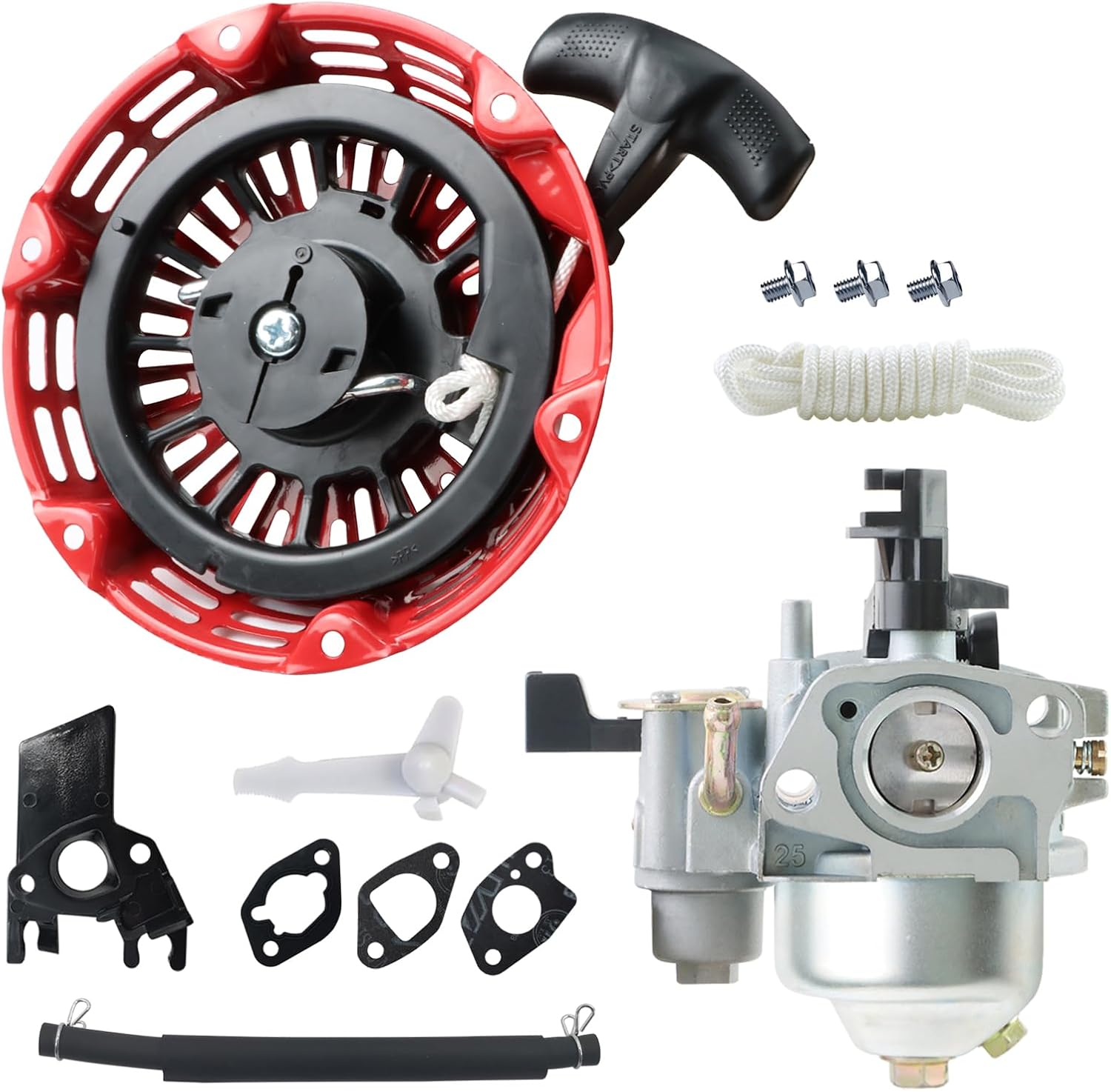 WOTIAN Pull Start and Carburetor compatible with Honda GX120 GX160 GX200 Engine