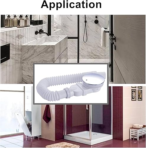 Miniatura 6 de Desagüe de ducha de perfil bajo 3.543 in 33 Lmin Flujo de agua delgado drenaje prevención de olores Bandeja de ducha ABS cromado, perfil bajo P