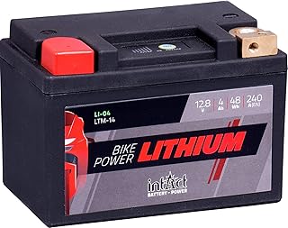 Intact Bike-Power Lithium LI-04 | LTM14 | 12,8 V 4 Ah 48 Wh | 240 A (CCA) | Hochwertige Lithium-Motorradbatterie mit intel...