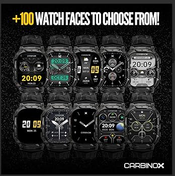 Amazon.com: CARBINOX Vortex Smart Watch with Metal Band 22 mm
