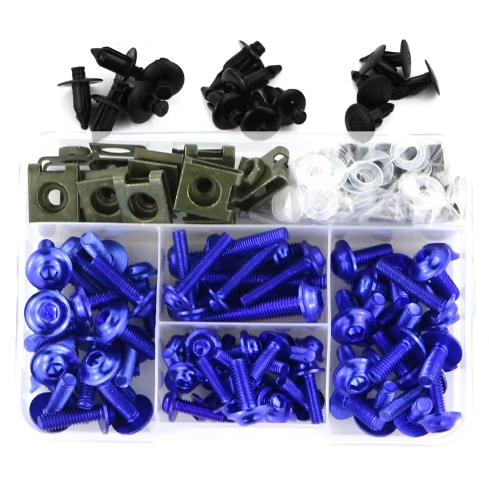 Motorrad Schrauben Kompatibel Mit VFR750 Für VFR750F Für VFR800 Für VFR800X Für Crossrunner. Motorradkarosserie, Vollverkleidungsschrauben, Bolzenbefestigungsclip-Kits(Blue)