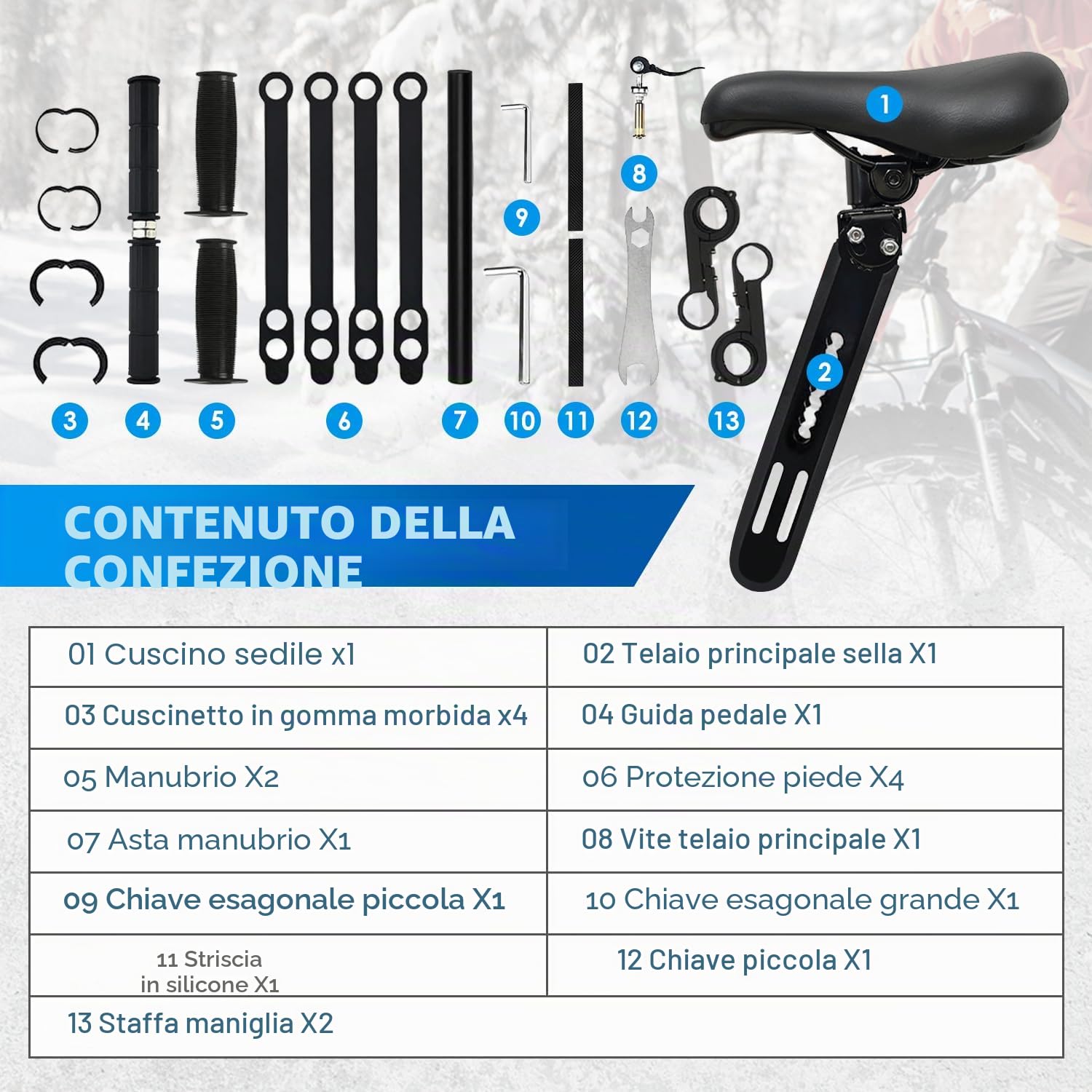 Seggiolino per Mountain Bike, Bambini Bici Seggiolino con Manubrio Seggiolino Bici Anteriore per Bambini, Compatibile con Tutte le MTB Adulti