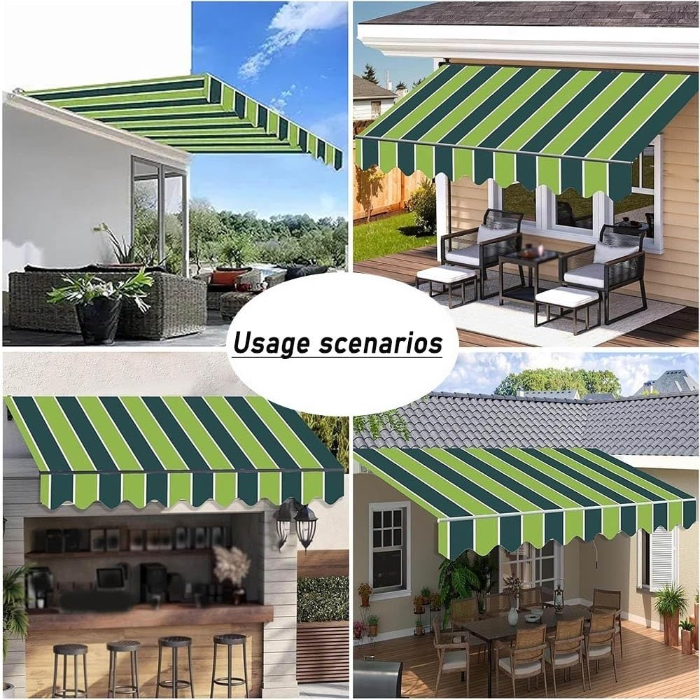 tente bezi değişimi fiyatları Su geçirmez Yedek Kumaş 6,5x5 10x8 12x10ft Şerit Güneşlik Gölgelik Veranda ve Güverte için Dayanıklı Dış Mekan Tente (Şerit 4 10x8ft/3x2,5 m) Bahçe fv:80 mm Farbe:Lime Green White Matt Ohorongo Private Game Reserve
