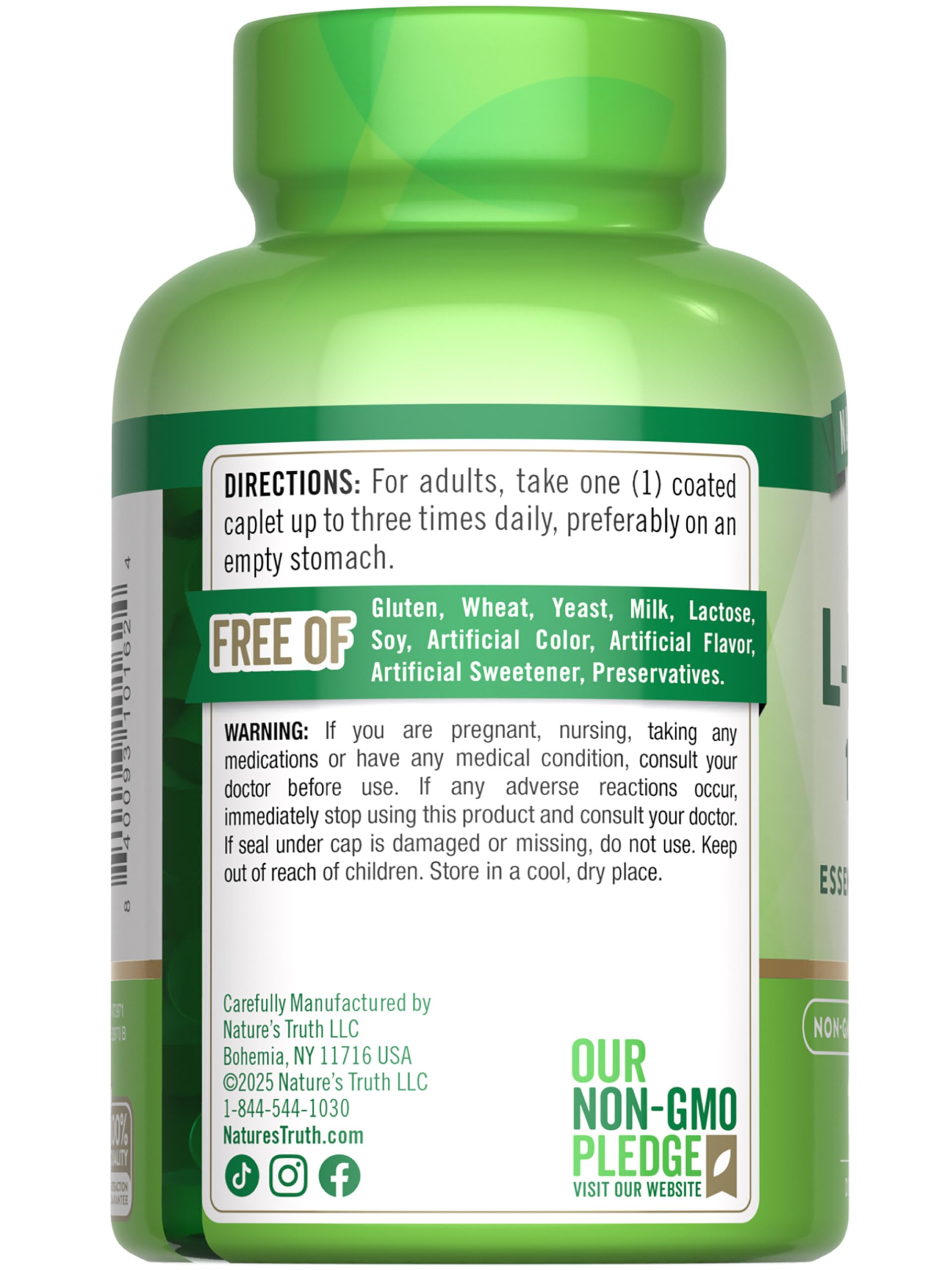Nature's Truth L Lysine 1000mg | 100 Coated Caplets | Essential Amino Acid — Amazon image 7