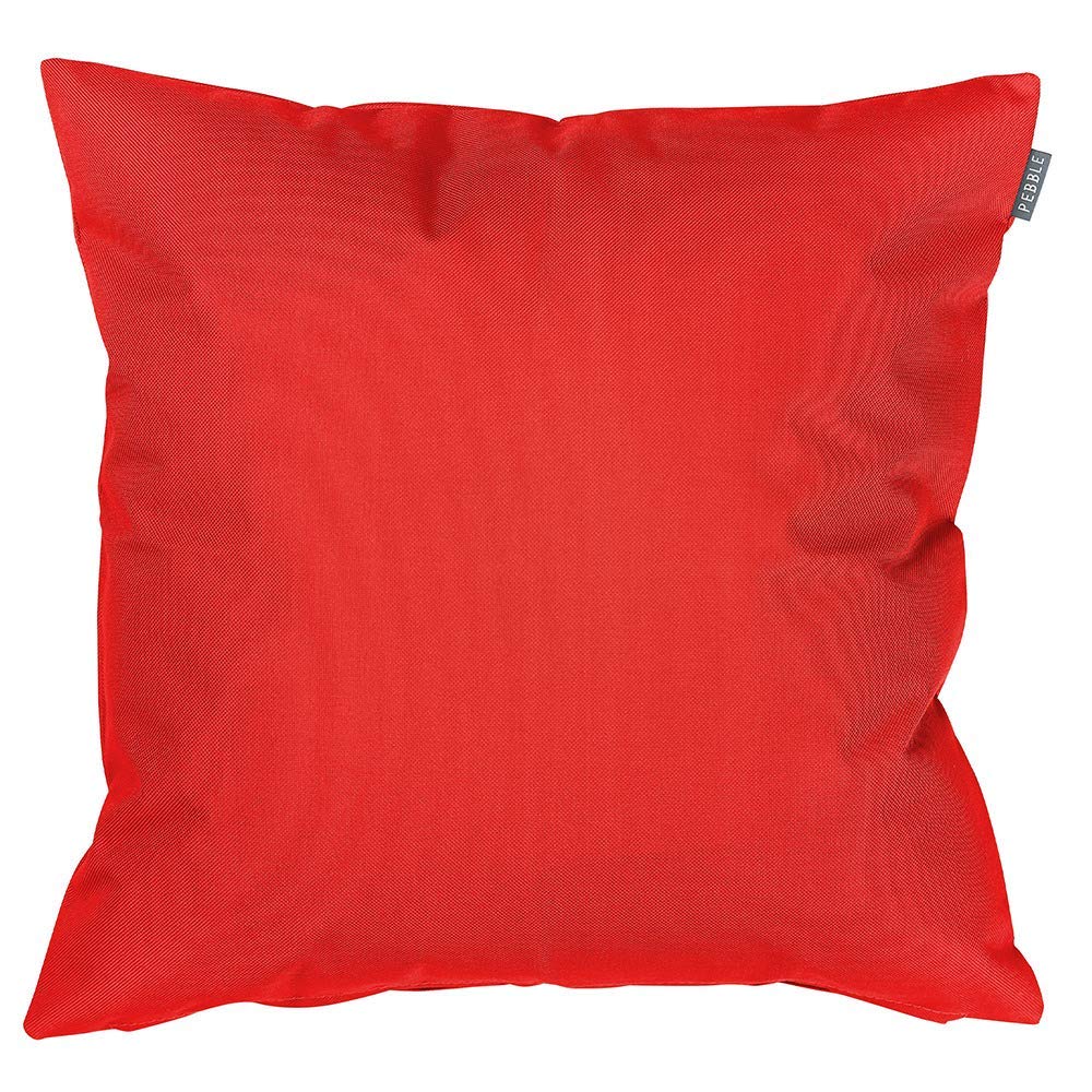 Outdoor Cushion – 43cm x 43cm – Red - Fibre Filled, Water Resistant – Colourful Decorative Scatter Cushions for Garden Bench, Chair, or Sofa