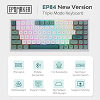 Vista 2 de EPOMAKER EP84 Teclado mecánico para juegos con cable 75 RGB intercambiable en caliente 24GHzBluetooth 50USB-C con software programable NKRO
