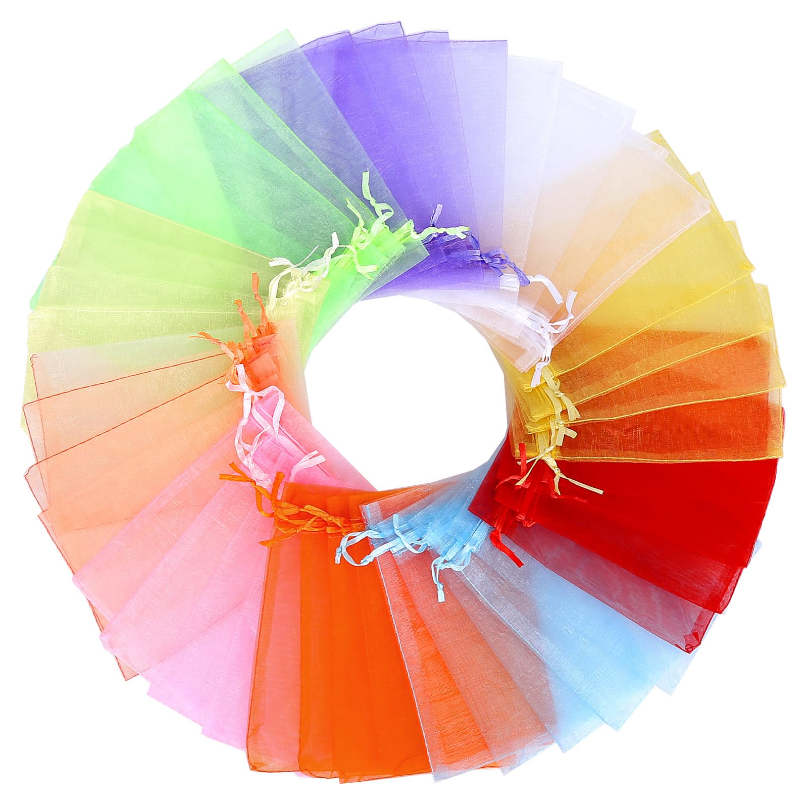 200 Sachets Organza 7x9 Cm - Poches Cadeaux Avec Cordon Pour Mariage, Noël, Fêtes