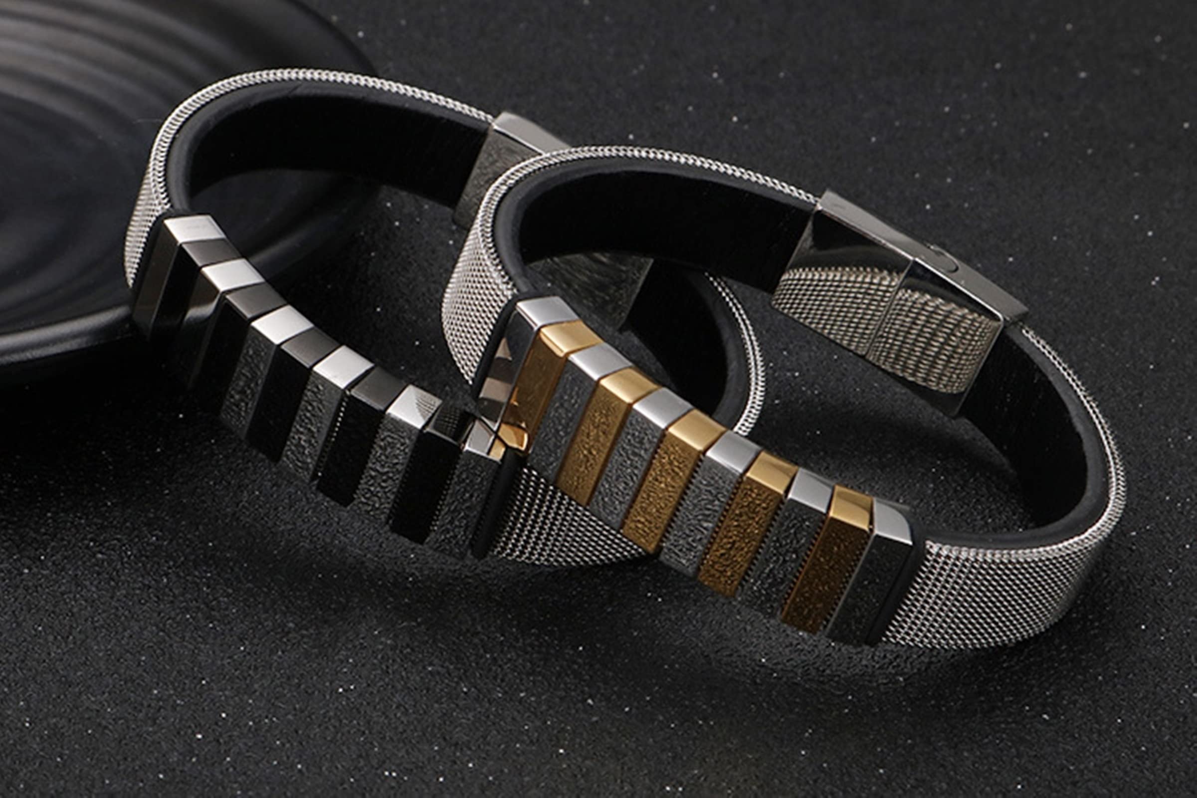 Gothic Armband, Armband Leder Edelstahl Retikulation Versprechen Schmuck Geschenk für Jungen