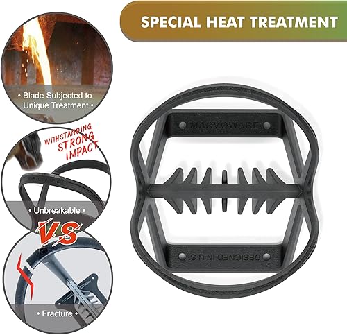 Miniatura 2 de MARVOWARE Divisor de leña grande de hierro fundido, fundición de una sola pieza sin soldadura, que ofrece una integridad estructural superior,